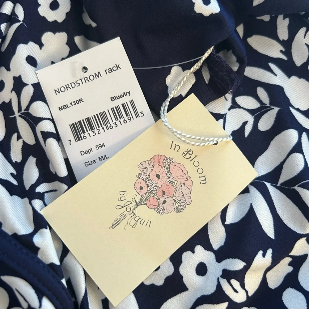 In Bloom by Jonquil Navy Blue Floral Kimono Robe - 3 Available! - Picture 6 of 13